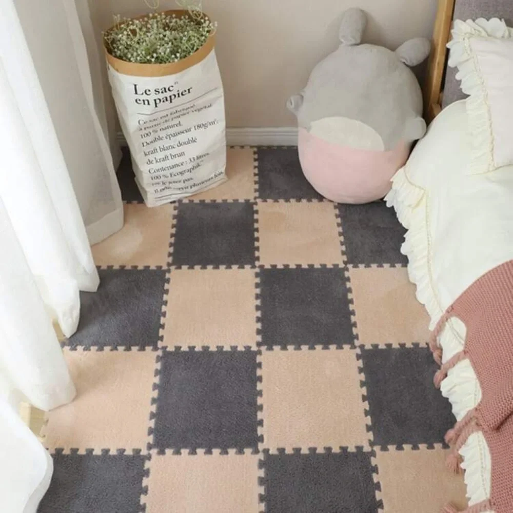 12 Pc Foam Carpet Cream and Gray - Picture 4 of 5